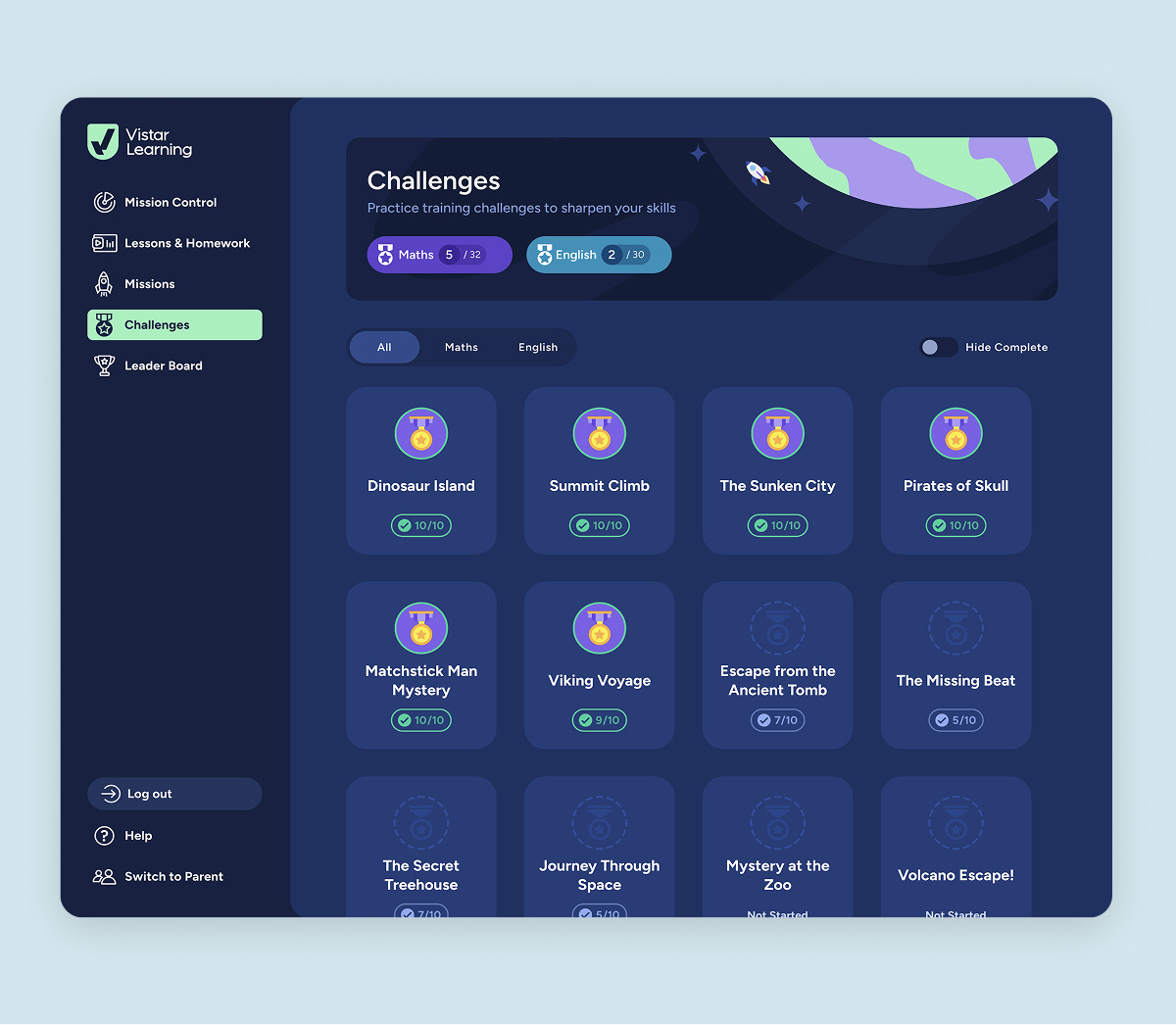 Mission Control for daily independent learning